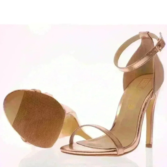 NIB Truffle Collection Helen Full Exposure Rose Gold Metallic Heel Sandal Sz 6US - Picture 3 of 7